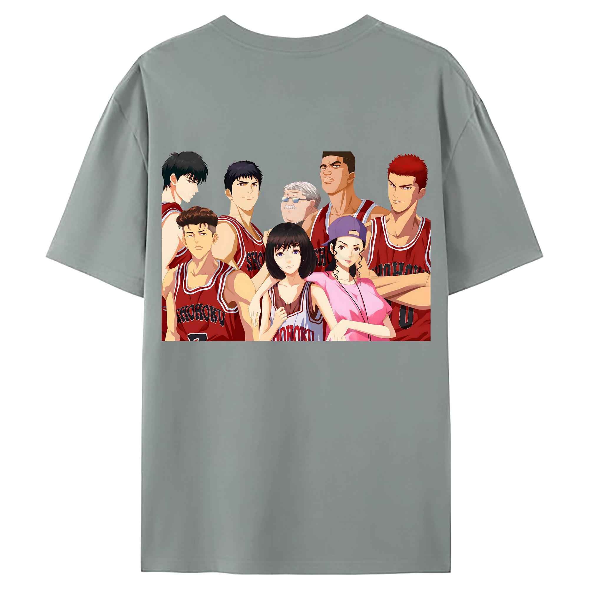 （画像用） SLAM DUNK／スラムダンク 綿100％ メンズ半袖Tシャツ（バックプリント） 通気性